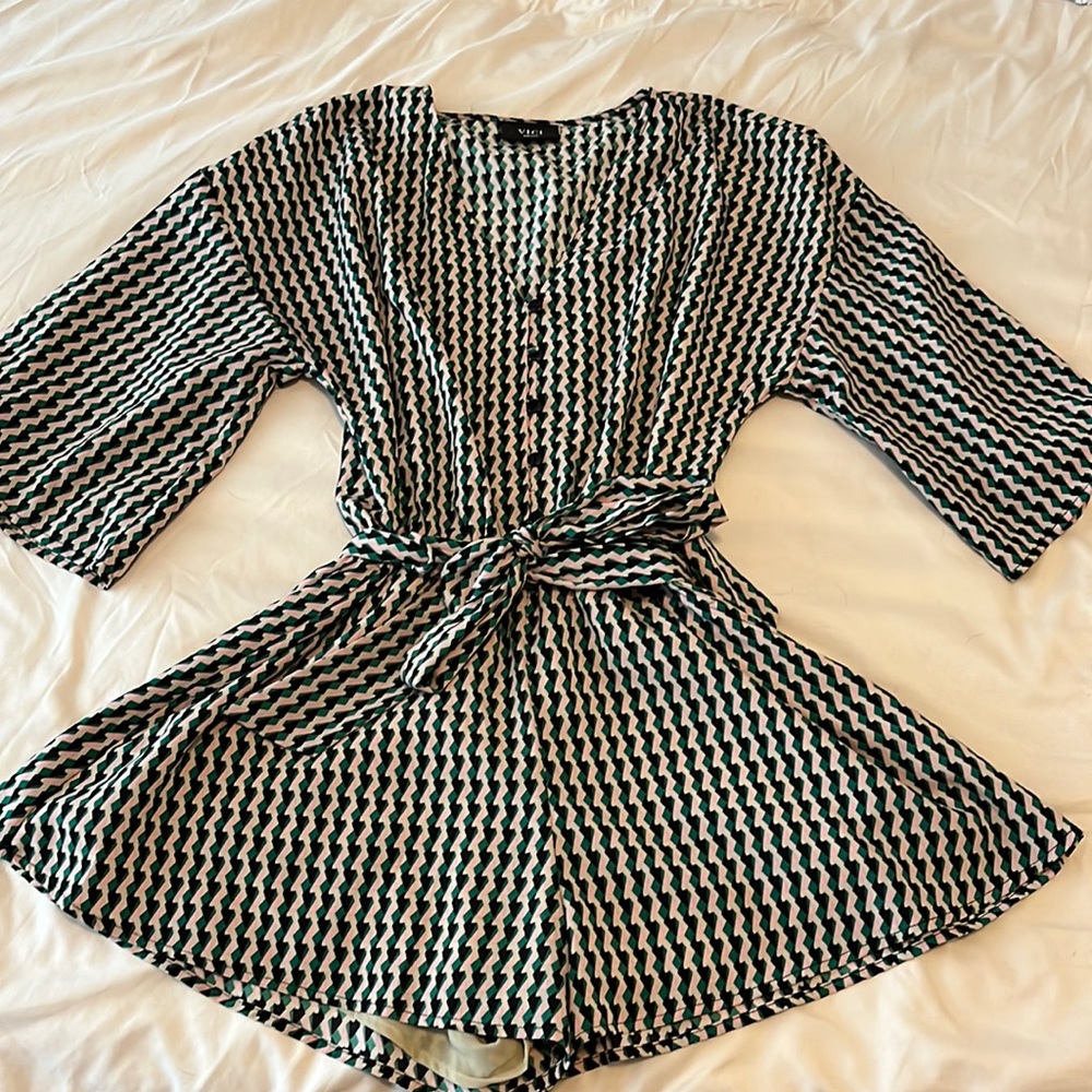 Green/black Vici Dolls romper.